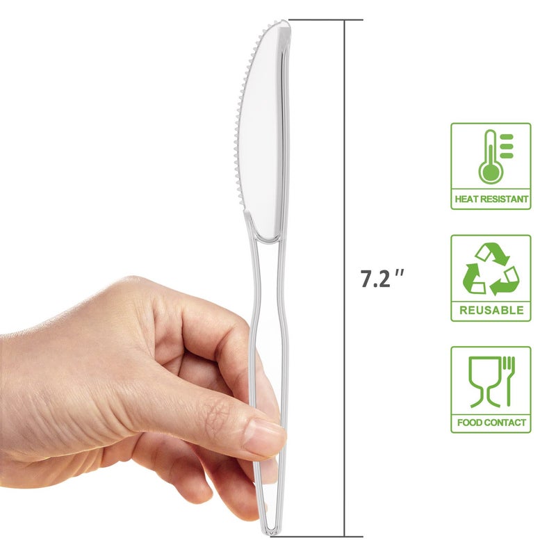 POSATE Clear Knives, Heavy-Duty Crystal (100 Knives) - Image 2
